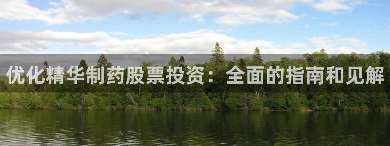 九游会老哥：优化精华制药股票投资：全面的指南和见解