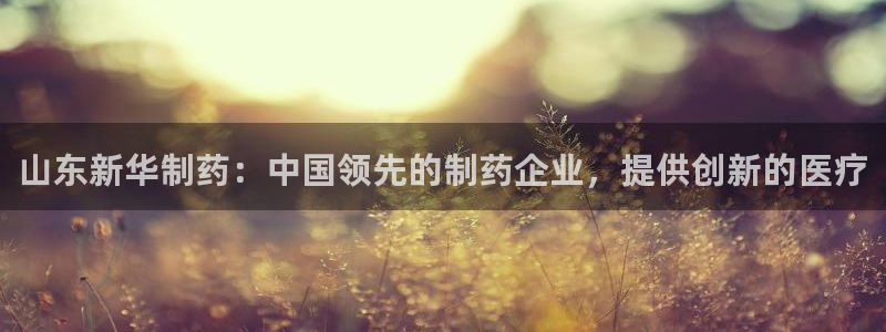 九游会老哥必备的交流社区九：山东新华制药：中国领先的制药企业，提供创新的医疗