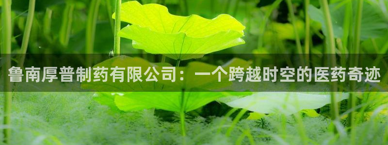 九游会老哥必备的交流社区九：鲁南厚普制药有限公司：一个跨越时空的医药奇迹