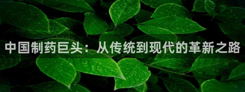 ag九游会老哥俱乐部：中国制药巨头：从传统到现代的革新之路